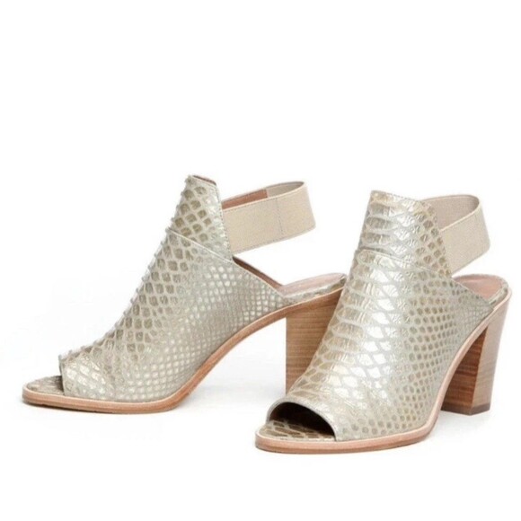 Donald J Pliner Khloe Slingback Booties Clogs‎ Shoes Size 10M High platform Gold - Picture 1 of 11